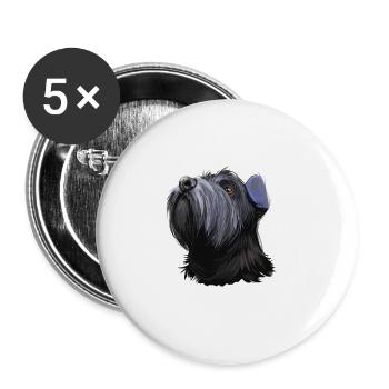 Mittelschnauze Standard Schnauzer Hund Illustration - Buttons groß 56 mm (5er Pack) - Weiß - Vorne