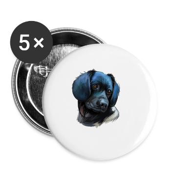 Stabyhoun Stabij Aquarelle pour chien Illustration - Lot de 5 grands badges (56 mm) - blanc - Devant