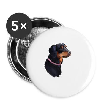 Slovensky Kopov Hund Aquarell Skizze Illustration - Buttons groß 56 mm (5er Pack) - Weiß - Vorne