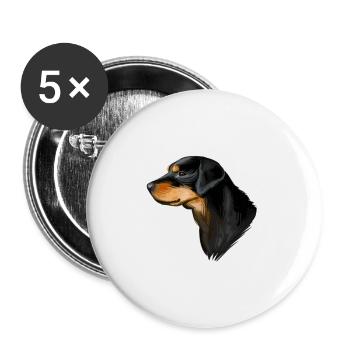 Smalandsstovare Smaland Hound Hund Illustration - Buttons groß 56 mm (5er Pack) - Weiß - Vorne