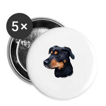 Griffon Bruxellois Hund Aquarell Illustration - Buttons groß 56 mm (5er Pack) - Weiß - Vorne