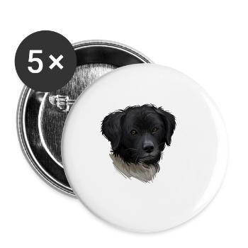 Wetterhoun Dog Watercolor Illustration - Buttons large 2.2''/56 mm (5-pack) - white - Front
