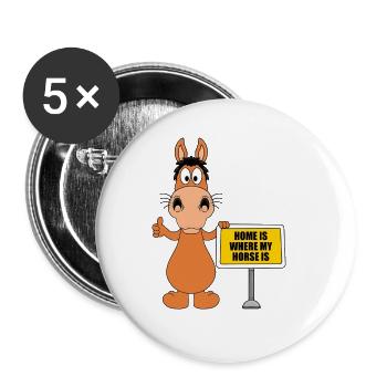 PFERD - PONY - HOME IS WHERE MY HORSE IS - Buttons groß 56 mm (5er Pack) - Weiß - Vorne