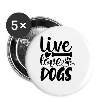 Citation de chien - Lot de 5 grands badges (56 mm) - blanc - Devant