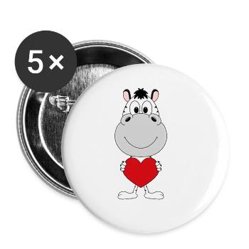 ZEBRA - LIEBE - LOVE - TIER - VERLIEBT - KINDER - Buttons groß 56 mm (5er Pack) - Weiß - Vorne