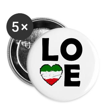 Love of Italy - Buttons large 2.2''/56 mm (5-pack) - white - Front