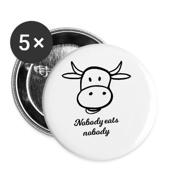 Veganer Spruch - Buttons groß 56 mm (5er Pack) - Weiß - Vorne
