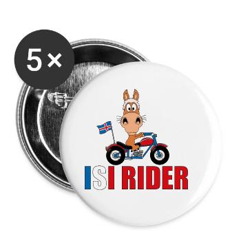 ISI RIDER - PONY - PFERD - ISLANDPFERD - ISLAND - Buttons groß 56 mm (5er Pack) - Weiß - Vorne