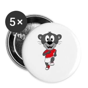 LAUFEN - JOGGEN - MARATHON - SPORT - PANTHER - Buttons groß 56 mm (5er Pack) - Weiß - Vorne
