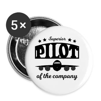 Die Piloten - Buttons groß 56 mm (5er Pack) - Weiß - Vorne