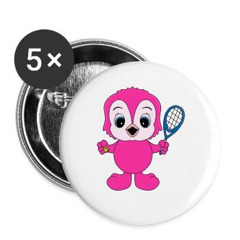EULE - TENNIS - SPORT - TIER - KIND - BABY - Buttons groß 56 mm (5er Pack) - Weiß - Vorne