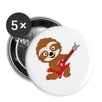 FAULTIER - GITARRE - MUSIK - MUSIKER - LIEBE - Buttons groß 56 mm (5er Pack) - Weiß - Vorne