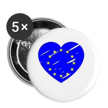 Cœur de l’Europe - Lot de 5 grands badges (56 mm) - blanc - Devant