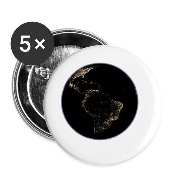 Earth Night Lights - Buttons large 2.2''/56 mm (5-pack) - white - Front