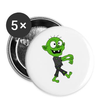 ZOMBIE - HALLOWEEN - KIND - BABY - FUN - Buttons groß 56 mm (5er Pack) - Weiß - Vorne