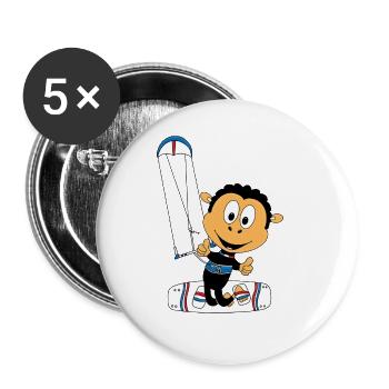 SCHAF - KITE - KITER - KITESURFER - KIND - BABY - Buttons groß 56 mm (5er Pack) - Weiß - Vorne