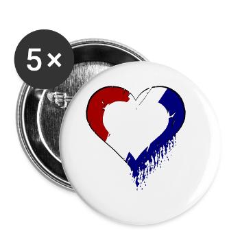 Holländische Liebe - Buttons groß 56 mm (5er Pack) - Weiß - Vorne