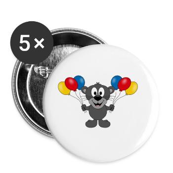 LUFTBALLONS - TIER - PANTHER - KIND - BABY - Buttons groß 56 mm (5er Pack) - Weiß - Vorne