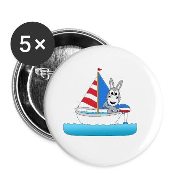 ESEL - SEGLER - SEGELN - WASSERSPORT - BABY - Buttons groß 56 mm (5er Pack) - Weiß - Vorne