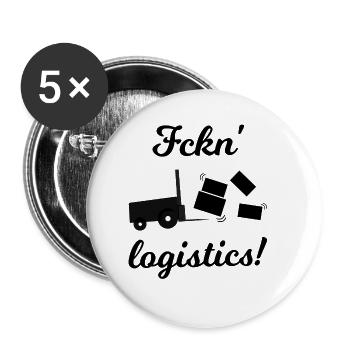 Lustig Logistik - Buttons large 2.2''/56 mm (5-pack) - white - Front