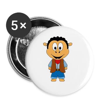 SCHAF - COWBOY - FARMER - BAUER - TIER - Buttons groß 56 mm (5er Pack) - Weiß - Vorne
