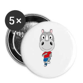 NASHORN - LAUFEN - JOGGEN - SPORT - Buttons groß 56 mm (5er Pack) - Weiß - Vorne