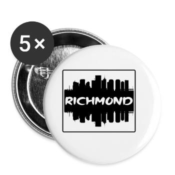 Richmond Virginia Usa Skyline Silhouette Reisen So - Buttons groß 56 mm (5er Pack) - Weiß - Vorne