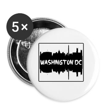 Washington Dc Washington Usa Skyline Silhouette Tr - Buttons groß 56 mm (5er Pack) - Weiß - Vorne