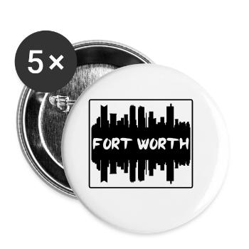Fort Worth Texas Usa Skyline Silhouette Travel Sou - Buttons large 2.2''/56 mm (5-pack) - white - Front