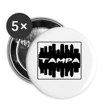 Tampa Florida Usa Skyline Silhouette Reisesouven - Buttons groß 56 mm (5er Pack) - Weiß - Vorne