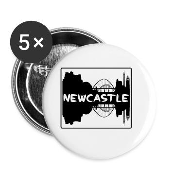Newcastle England Skyline Silhouette Travel Souven - Buttons large 2.2''/56 mm (5-pack) - white - Front