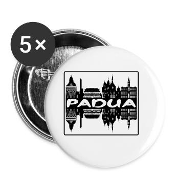 Padua Italien Skyline Silhouette Reisesouvenir - Buttons groß 56 mm (5er Pack) - Weiß - Vorne
