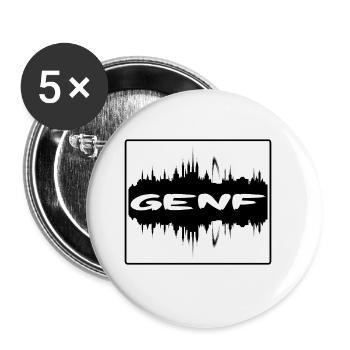 Genf Schweiz Skyline Silhouette Travel Souveni - Buttons groß 56 mm (5er Pack) - Weiß - Vorne