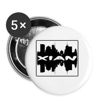 Xian Chine Skyline Silhouette Souvenir de voyage - Lot de 5 grands badges (56 mm) - blanc - Devant