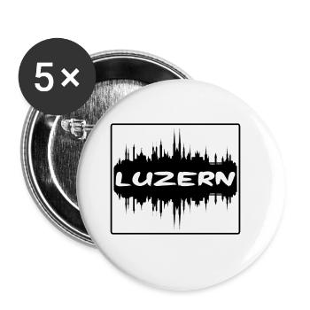 Luzern Schweiz Skyline Silhouette Travel Souve - Buttons groß 56 mm (5er Pack) - Weiß - Vorne