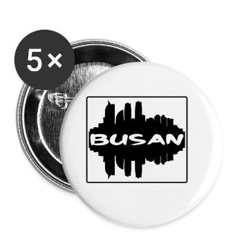 Busan Südkorea Skyline Silhouette Travel Souven - Buttons groß 56 mm (5er Pack) - Weiß - Vorne