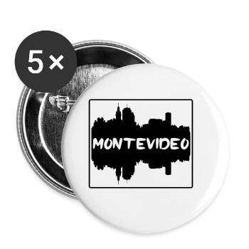 Montevideo Uruguay Skyline Silhouette Travel Souve - Buttons large 2.2''/56 mm (5-pack) - white - Front