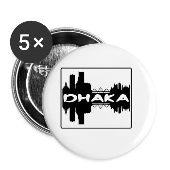 Dhaka Bangladesh Skyline Silhouette Travel Souveni - Buttons large 2.2''/56 mm (5-pack) - white - Front