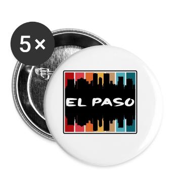 El Paso Texas Usa Skyline Silhouette Travel Souven - Buttons large 2.2''/56 mm (5-pack) - white - Front
