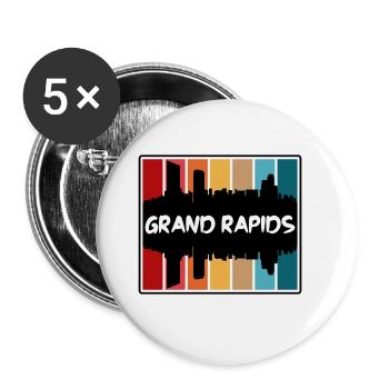 Grand Rapids Michigan Usa Skyline Silhouette Trave - Buttons large 2.2''/56 mm (5-pack) - white - Front