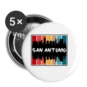 San Antonio Texas Usa Skyline Silhouette Travel So - Buttons large 2.2''/56 mm (5-pack) - white - Front