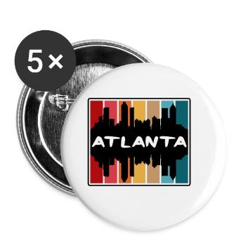 Atlanta Georgia Usa Skyline Silhouette Travel Souv - Buttons large 2.2''/56 mm (5-pack) - white - Front