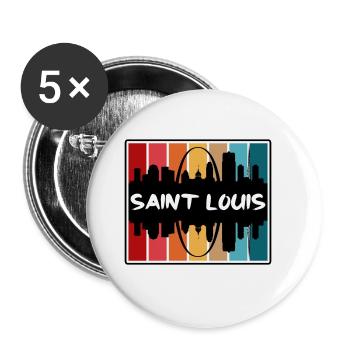 Saint Louis Missouri Usa Skyline Silhouette Travel - Buttons large 2.2''/56 mm (5-pack) - white - Front
