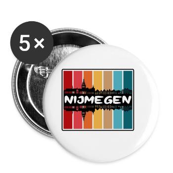 Nimègue Pays-Bas Skyline Silhouette Travel Sou - Lot de 5 grands badges (56 mm) - blanc - Devant