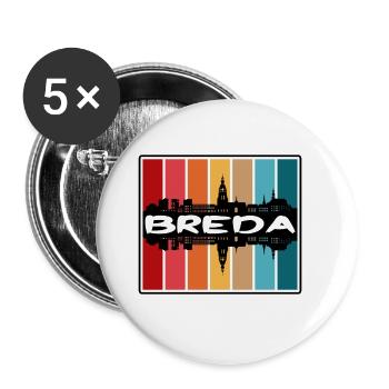 Breda Niederlande Skyline Silhouette Travel Souven - Buttons groß 56 mm (5er Pack) - Weiß - Vorne