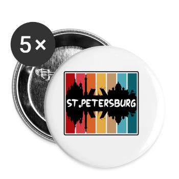 St.Petersburg Russland Skyline Silhouette Travel Sou - Buttons groß 56 mm (5er Pack) - Weiß - Vorne