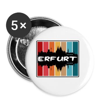 Erfurt Germany Skyline Silhouette Travel Souvenir - Buttons large 2.2''/56 mm (5-pack) - white - Front