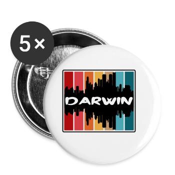 Darwin Australia Skyline Silhouette Travel Souveni - Buttons large 2.2''/56 mm (5-pack) - white - Front