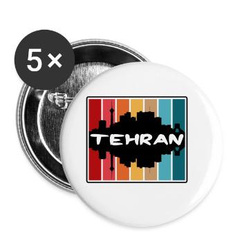 Tehran Iran Skyline Silhouette Travel Souvenir - Buttons large 2.2''/56 mm (5-pack) - white - Front