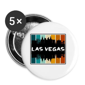 Las Vegas Nevada États-Unis Skyline Silhouette Voyage Sou - Lot de 5 grands badges (56 mm) - blanc - Devant
